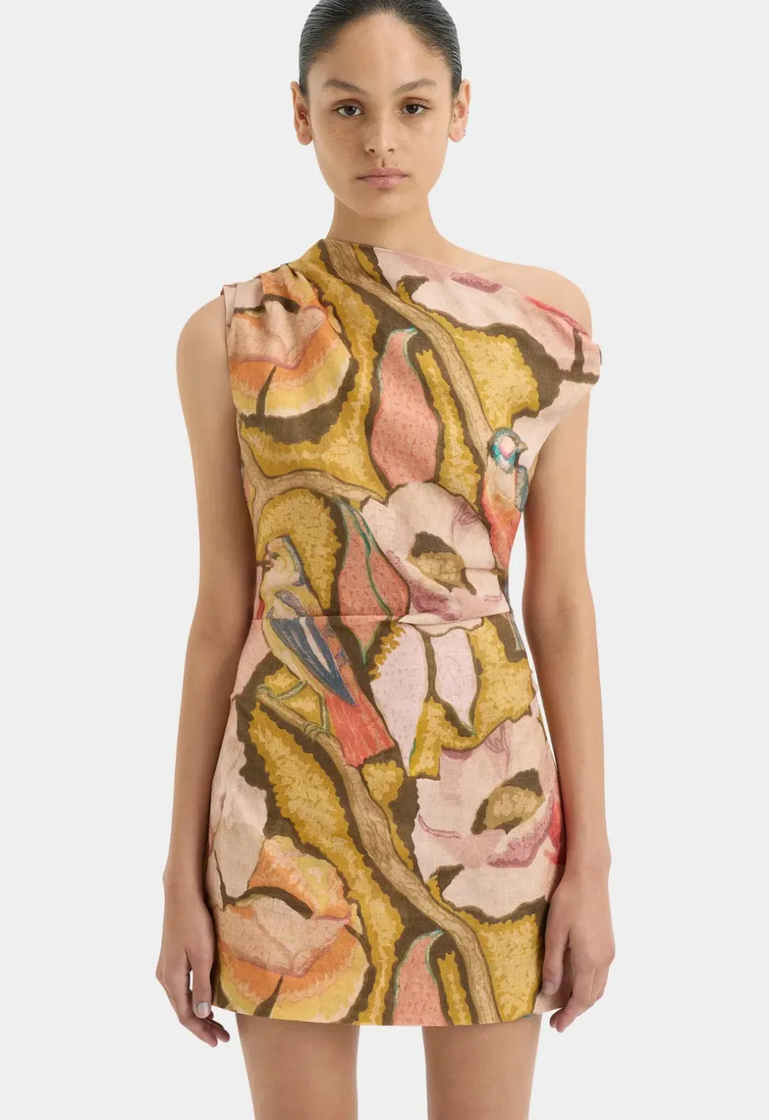 Sir the Label Talulah Knot Mini Dress Sanderling Size 8 for rent on The Volte - main image