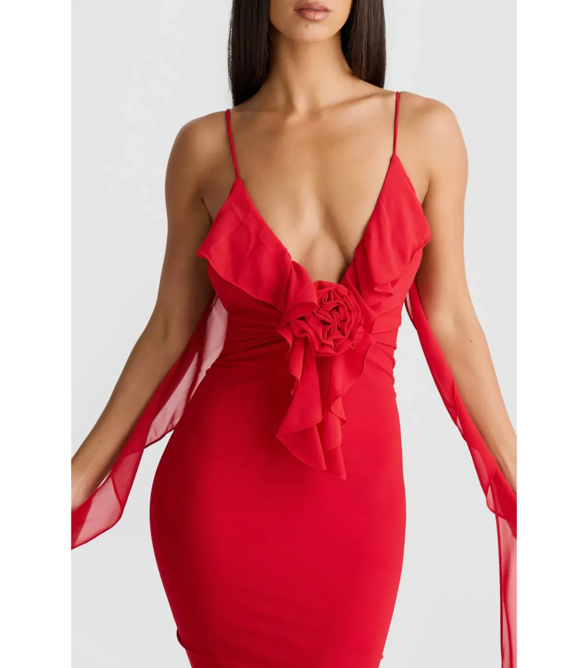 Melani The Label Red Floor Length Dress Red XS/Au 8 - Image 2