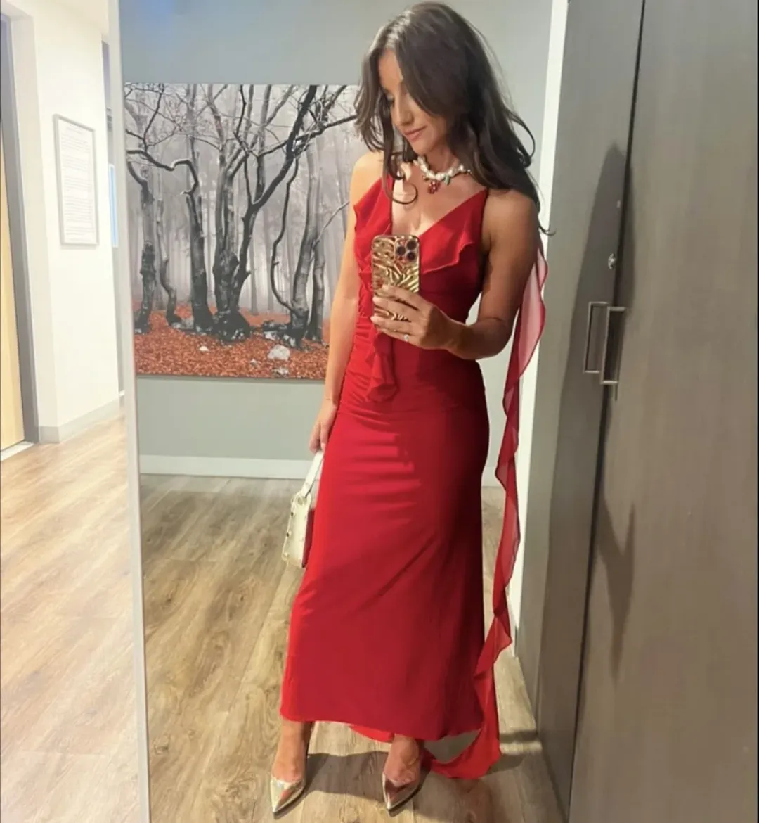 Melani The Label Red Floor Length Dress Red XS/Au 8 for rent on The Volte - main image