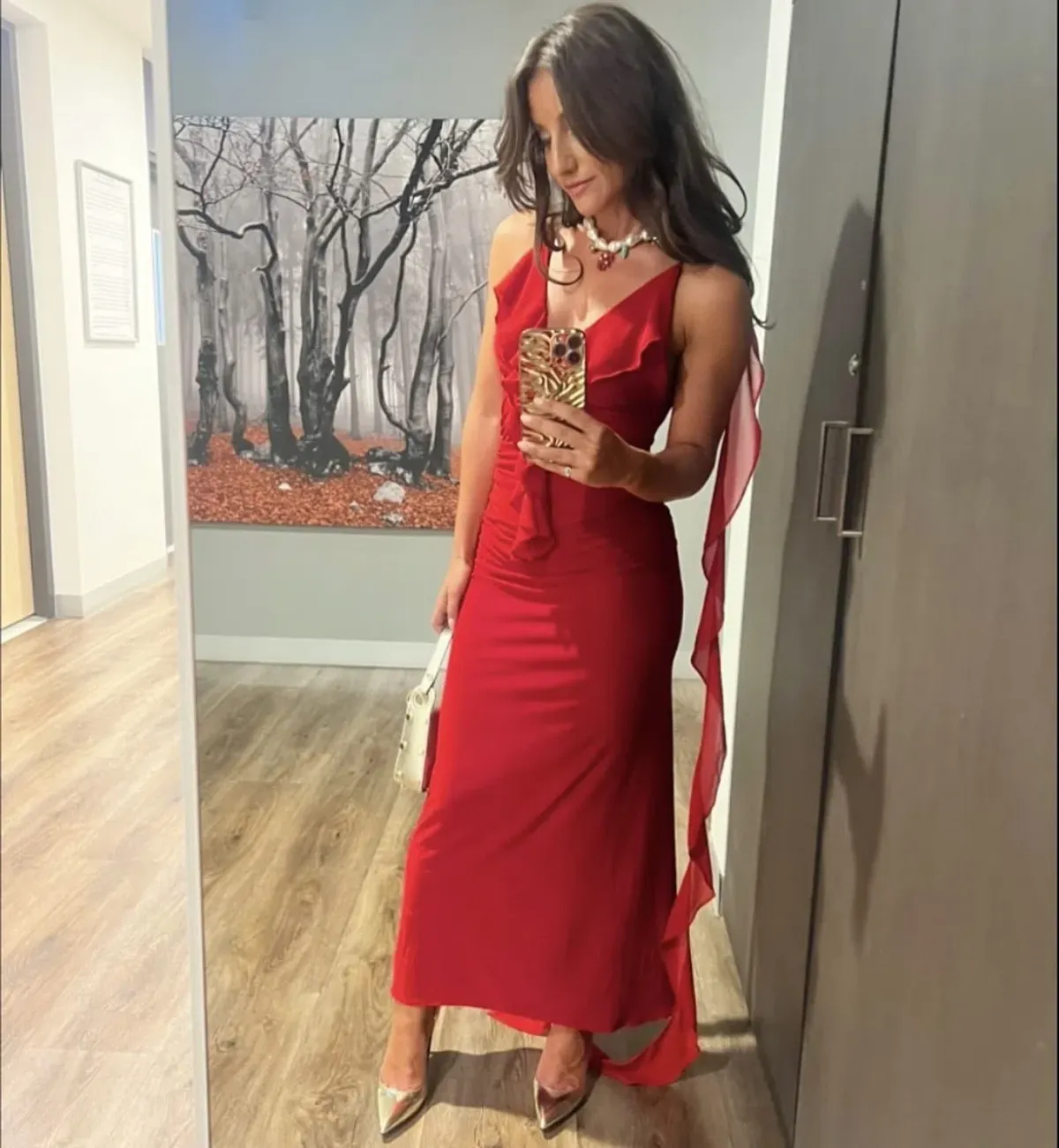 Melani The Label Red Floor Length Dress Red XS/Au 8 - Image 4