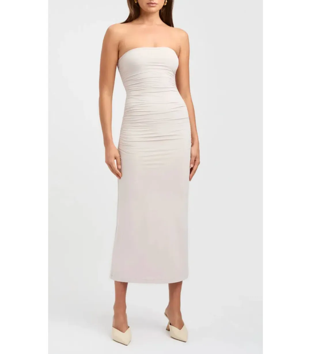 Kookai Strapless Dress Cream Size 6 for rent on The Volte - main image