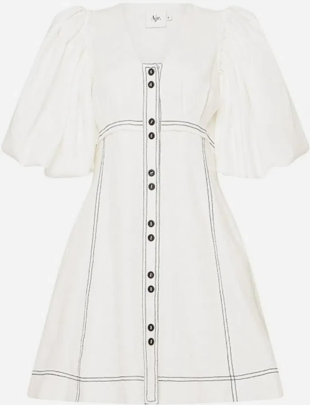 Aje Cherished Mini Dress Ivory Size 10 for rent on The Volte - main image