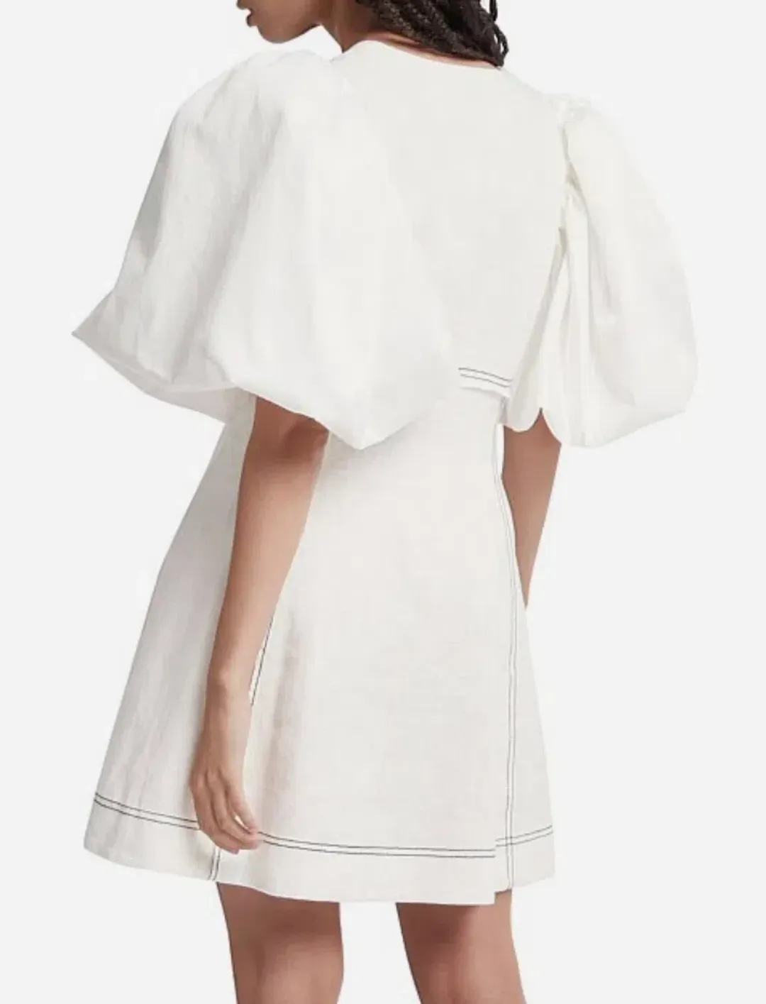 Aje Cherished Mini Dress Ivory Size 10 for rent on The Volte - main image