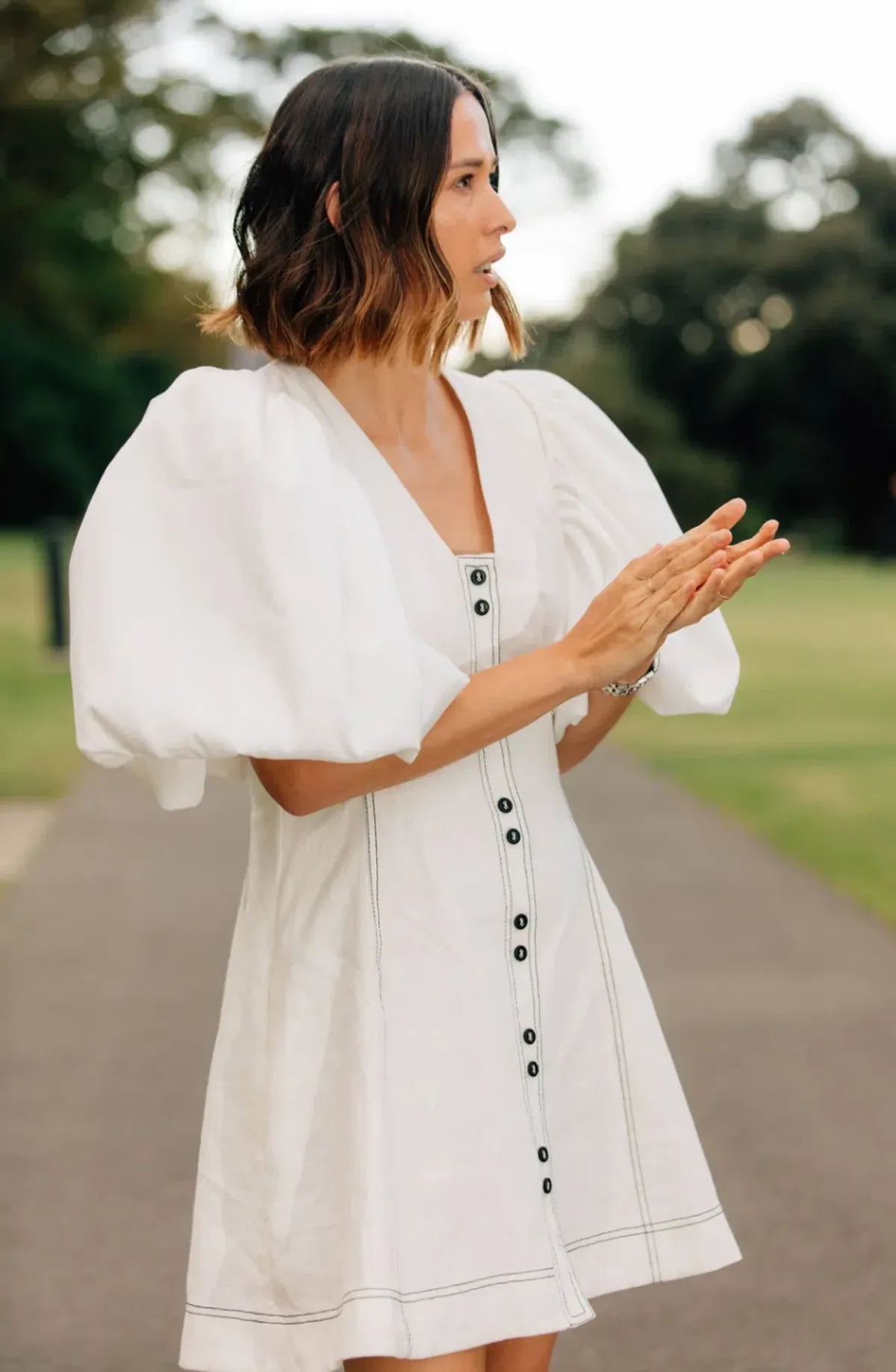 Aje Cherished Mini Dress Ivory Size 10 - Image 2