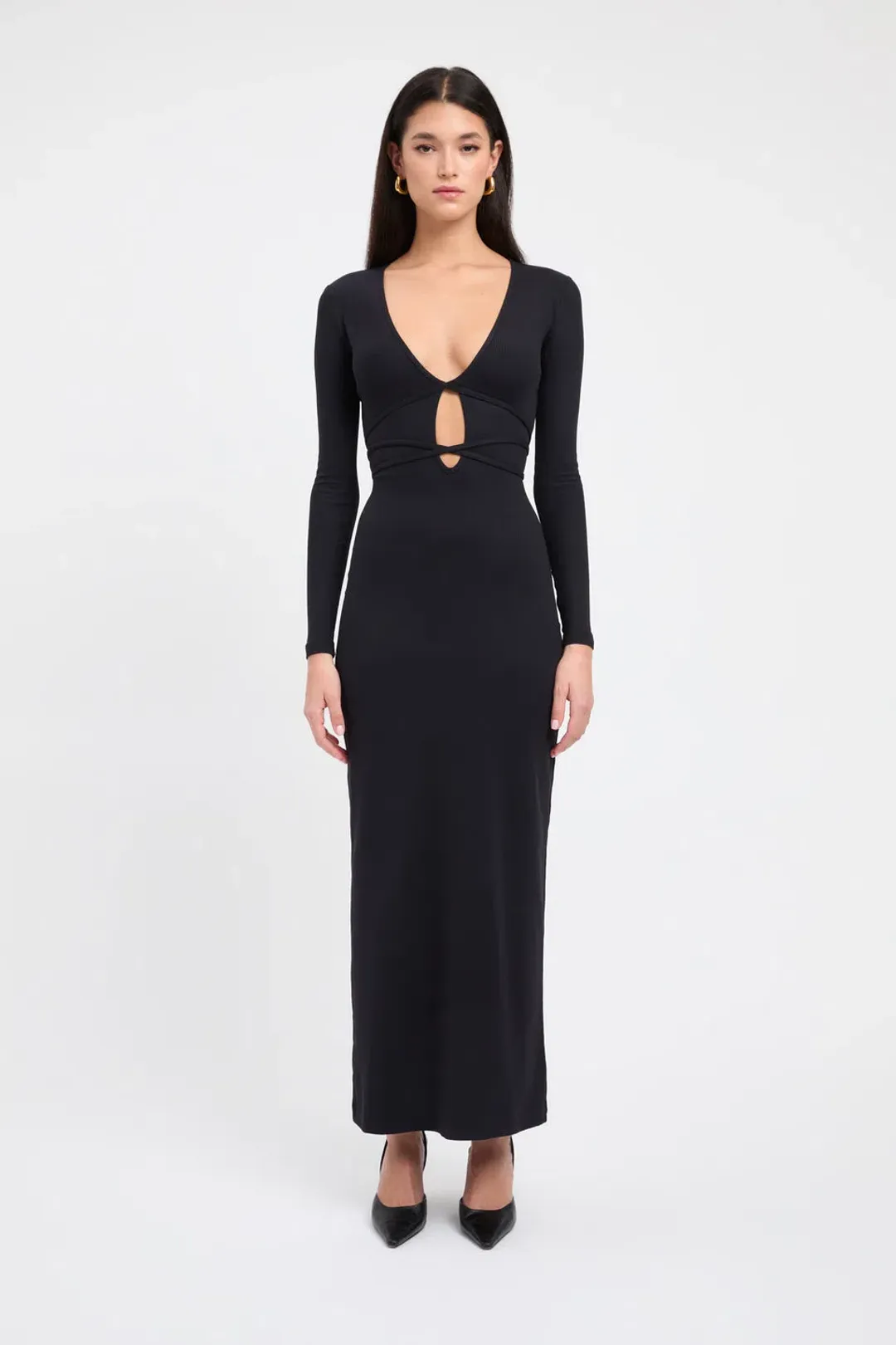 Kookai Sereya Maxi Dress Black Size 6 for rent on The Volte - main image