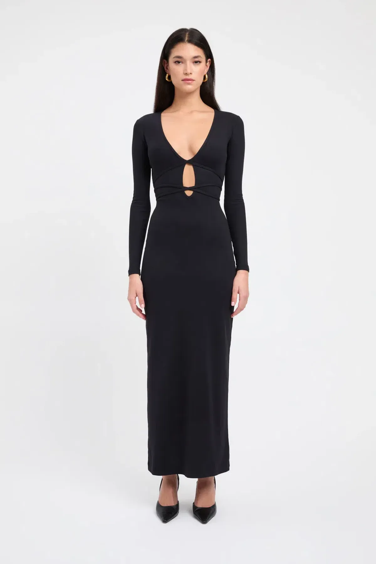 Kookai Sereya Maxi Dress Black Size 6 for rent on The Volte - main image