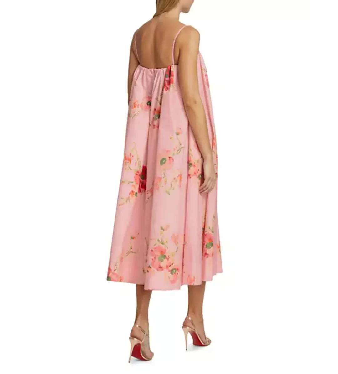 Zimmermann Lightburst Puff Midi Dress in Red Floral Size 0 / AU 8 for rent on The Volte - main image