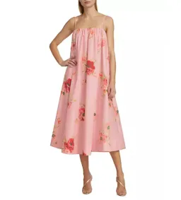 Zimmermann Lightburst Puff Midi Dress in Red Floral Size 0 / AU 8 for rent on The Volte - image 1
