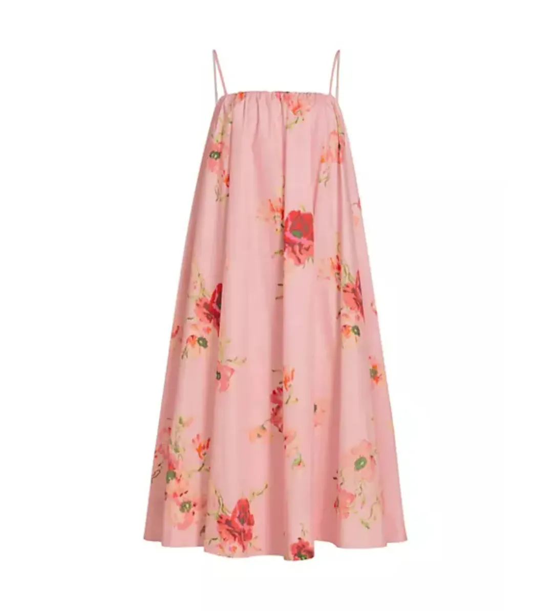 Zimmermann Lightburst Puff Midi Dress in Red Floral Size 0 / AU 8 for rent on The Volte - main image