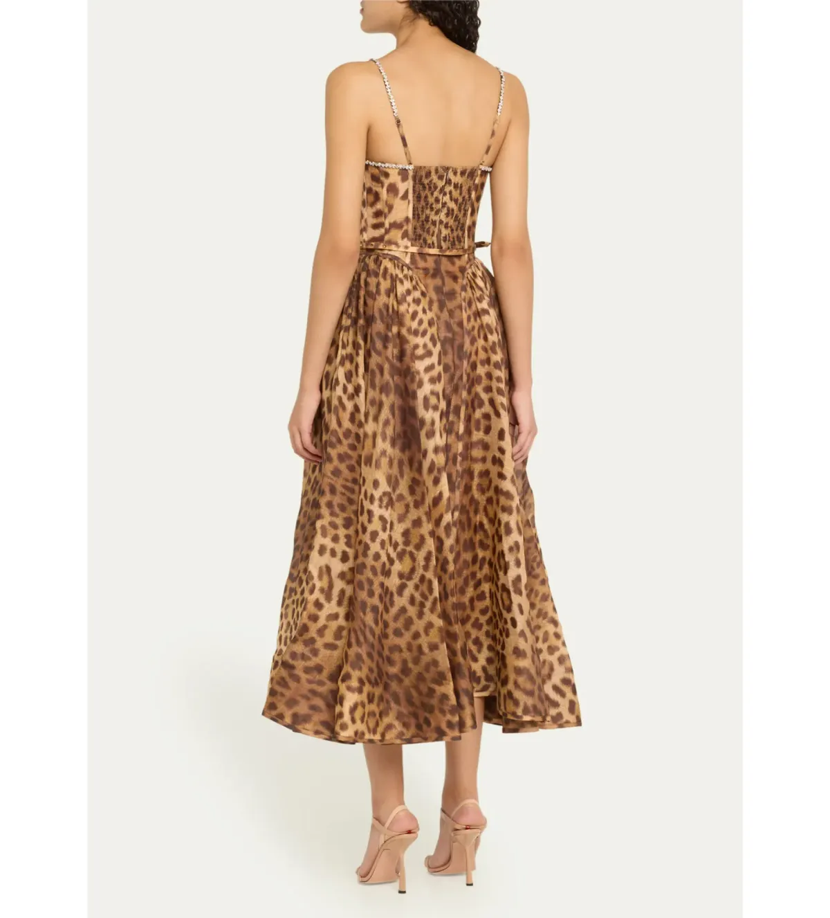 Zimmermann Crush Panelled Midi Dress in Leopard Size 0 / AU 8 - Image 4