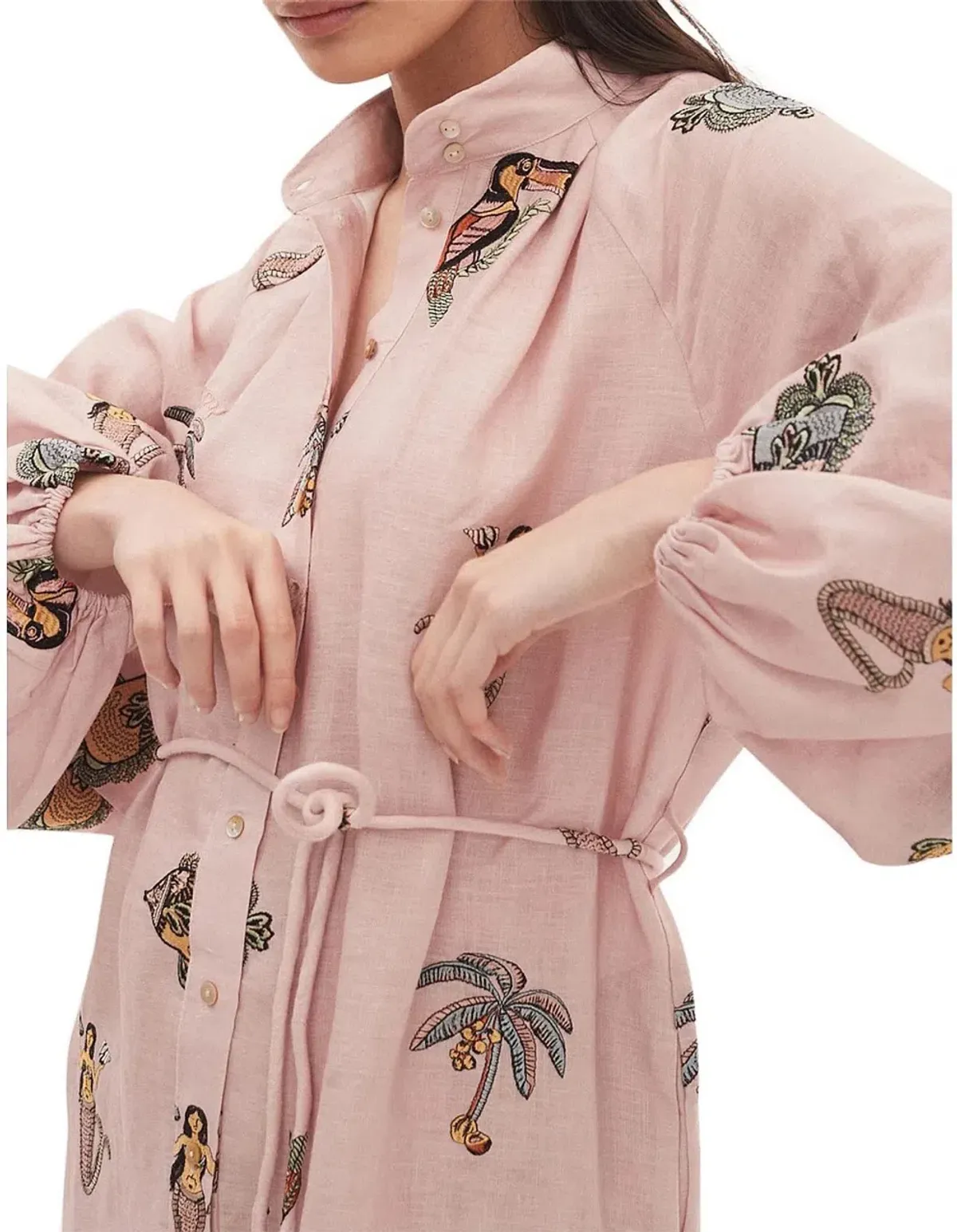 Alemais Vacay Mermaid Shirtdress Pink Size AU 10 - Image 5