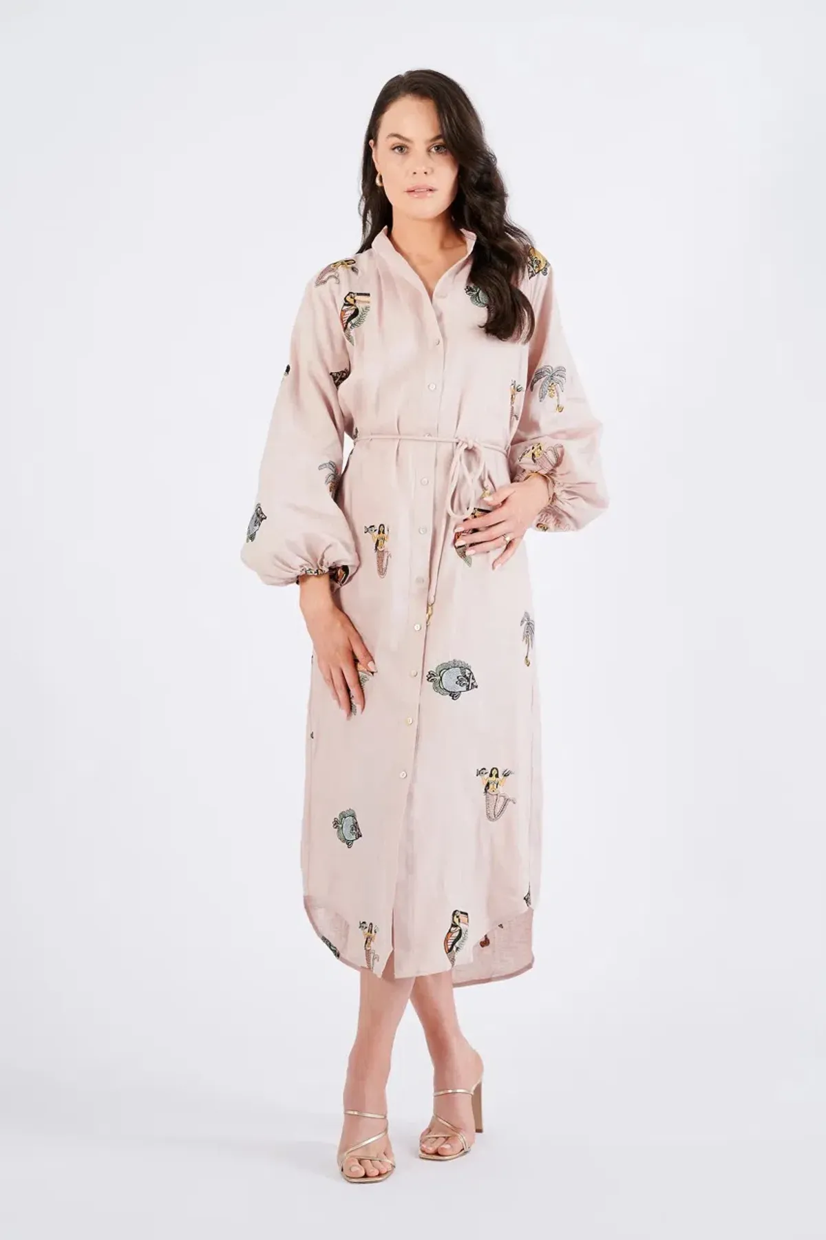Alemais Vacay Mermaid Shirtdress Pink Size AU 10 - Image 7