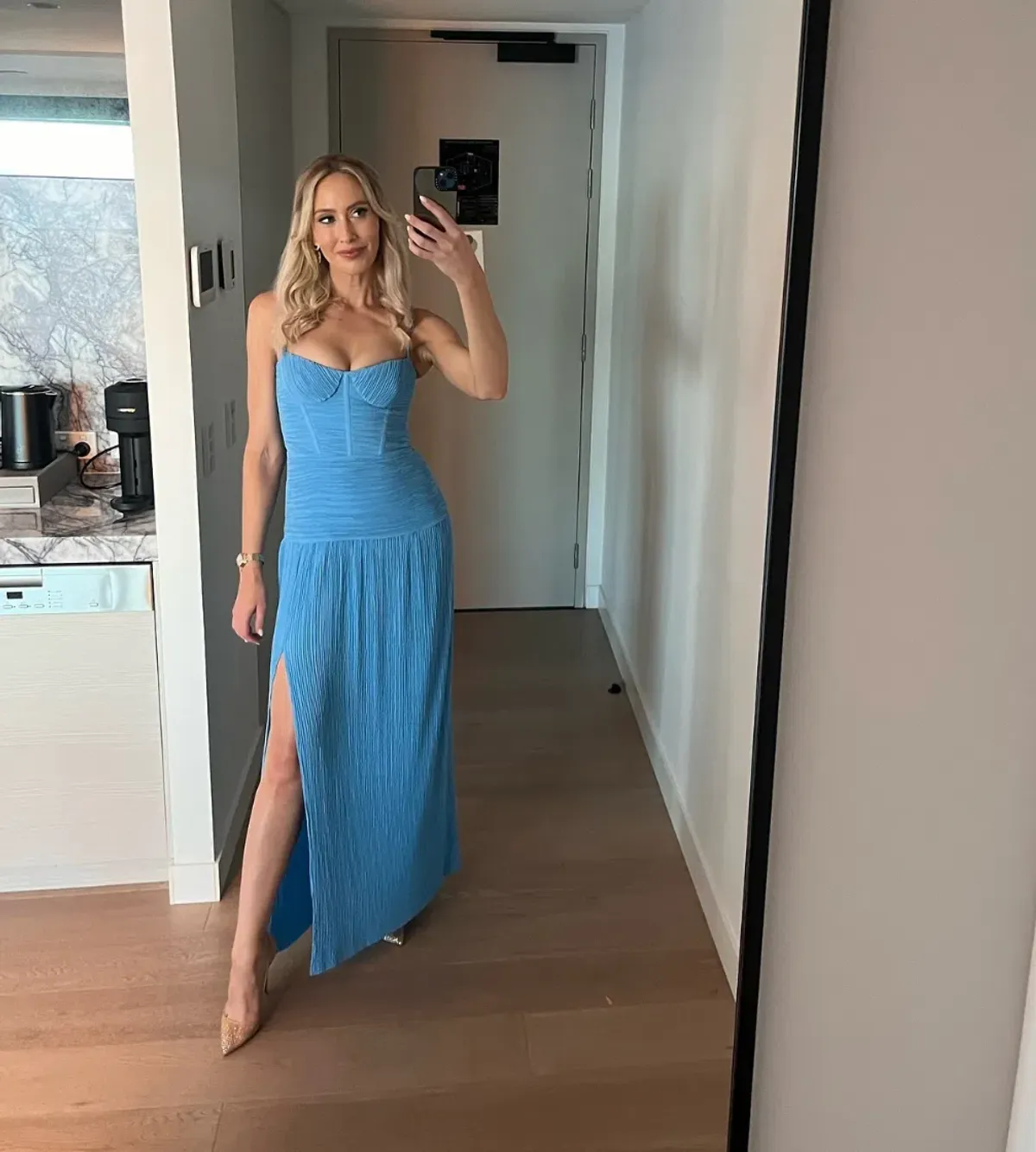 Manning Cartell Double Time Pleat Dress in Cerulean Blue Size S / AU 8 for rent on The Volte - main image