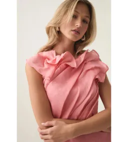 Aje Genesis Midi Dress Washed Coral Size M / AU 10 for rent on The Volte - image 2