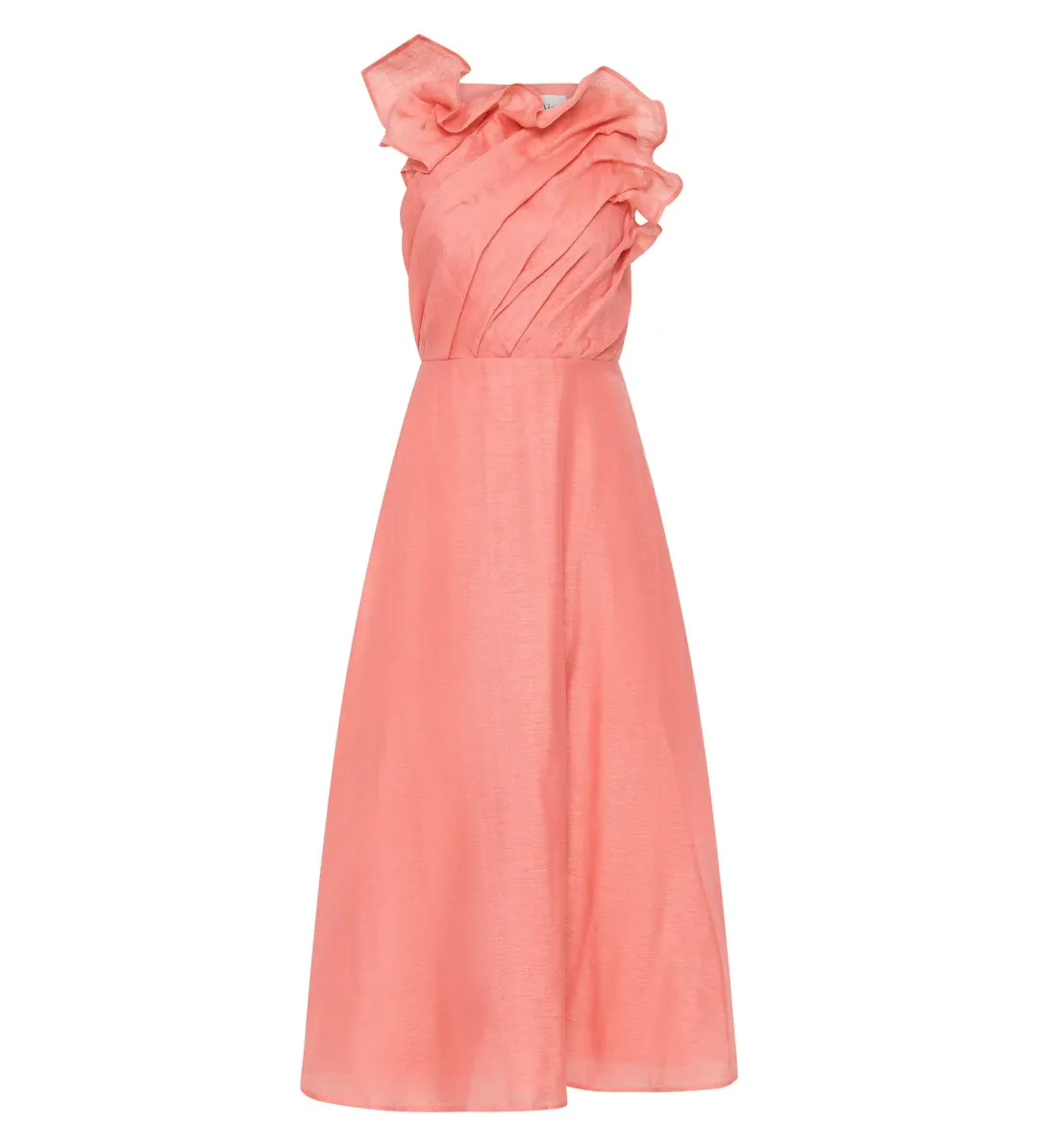 Aje Genesis Midi Dress Washed Coral Size M / AU 10 for rent on The Volte - main image