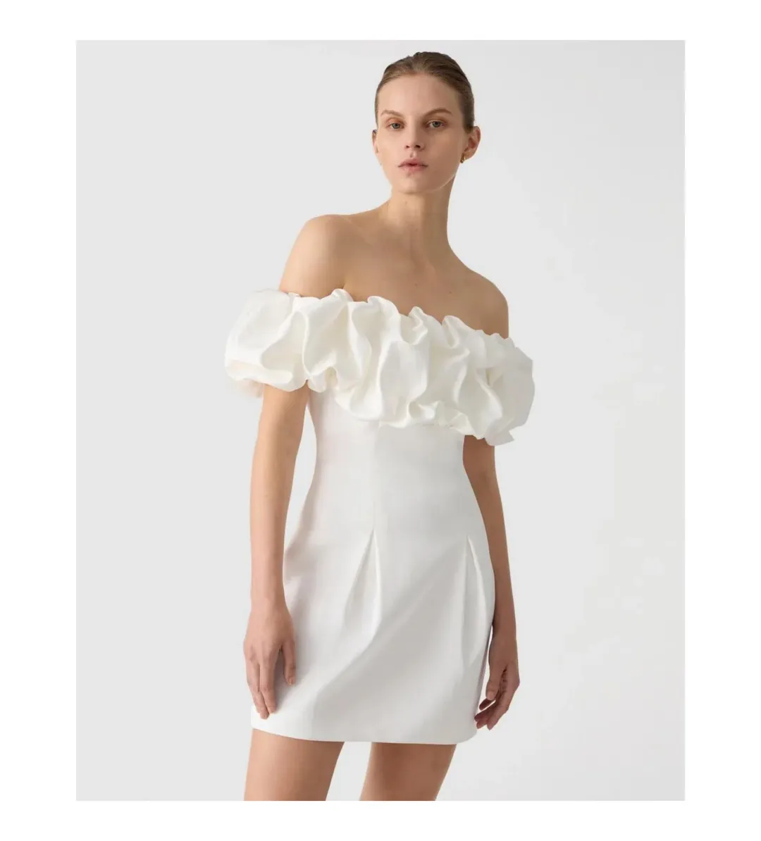Misha Amara Mini Dress Ivory Size 8 for rent on The Volte - main image
