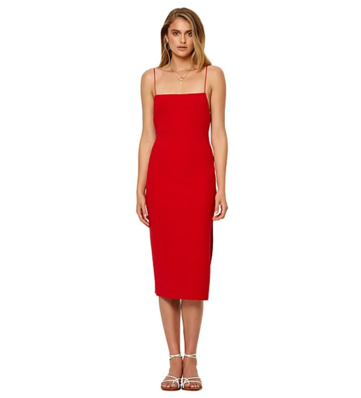 Bec & Bridge Marvellous Midi Dress Red Size AU 6 - Image 1