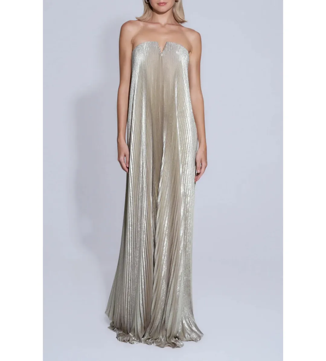 L’idee Black Tie Gown Gold Shimmer Size AU 8 for rent on The Volte - main image