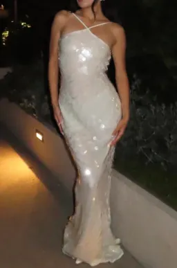 Rat & Boa Emmanuella Halter Maxi Dress in White Sequin Size XS / AU 6 for rent on The Volte - image 2