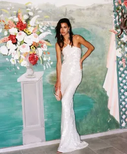 Rat & Boa Emmanuella Halter Maxi Dress in White Sequin Size XS / AU 6 for rent on The Volte - image 4