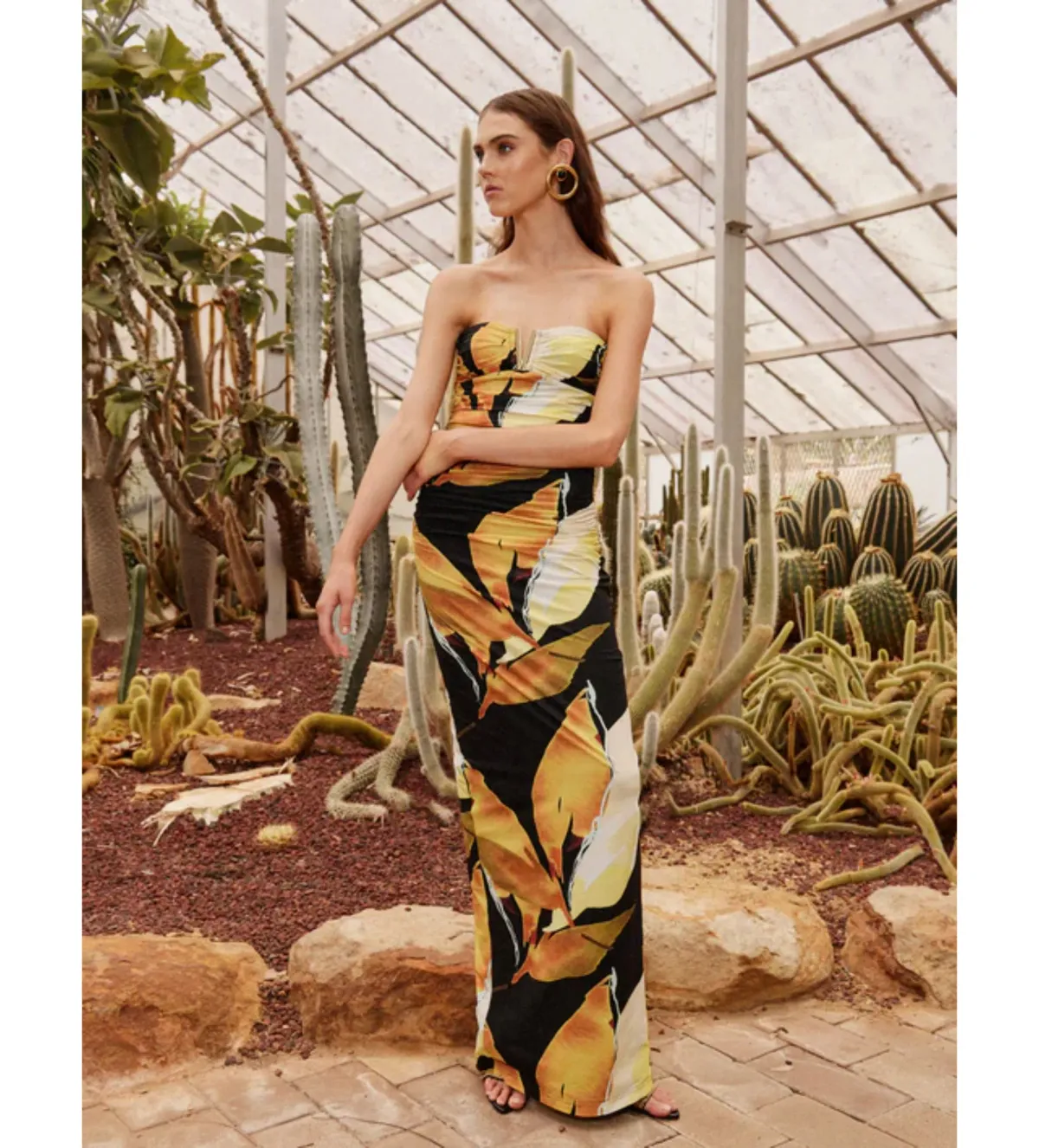 Rebecca Vallance Petals Of Paradise Gown Maxi Dress Print Size AU 8 for rent on The Volte - main image