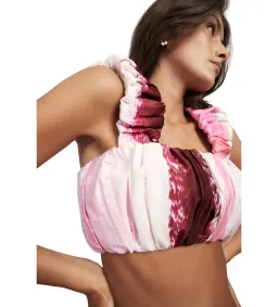 Aje Kasbah Crop Top and Mini Skirt Set in Sunset Pink Print Size AU 8 for rent on The Volte - image 2