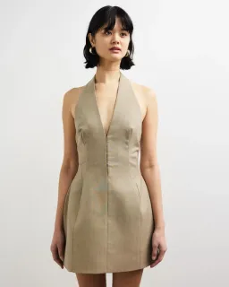 Camilla and Marc Pompidou Mini Dress Olive Marle Size 12 for rent on The Volte - image 2