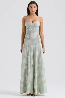 House of CB Seren Lace Back Maxi Dress Pistachio Floral Size XS / AU 6 for rent on The Volte - image 6