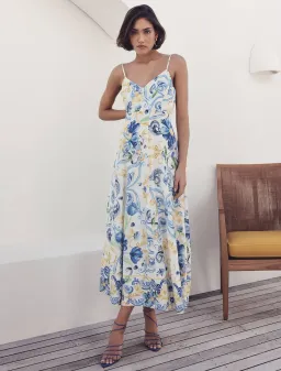 Forever New Chiara Printed Midi Dress Capri Tile Size 12 for rent on The Volte - image 1