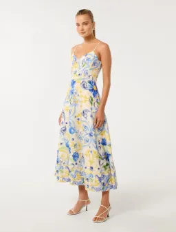 Forever New Chiara Printed Midi Dress Capri Tile Size 12 for rent on The Volte - image 5