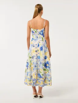 Forever New Chiara Printed Midi Dress Capri Tile Size 12 for rent on The Volte - image 3