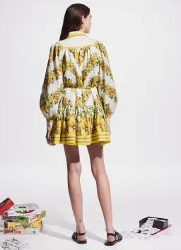 Alemais Gisela Mini Shirt Dress Floral Yellow Size 14 for rent on The Volte - image 3