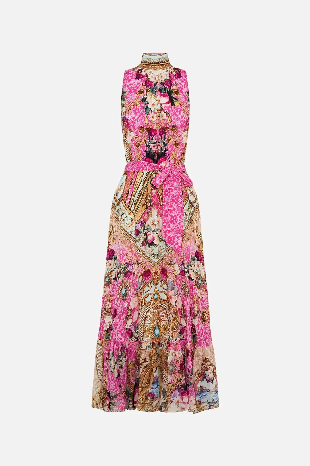 Camilla Necktie Midi Dress With Elasticated Waist Call Of The Canal Size XL / AU 16 for rent on The Volte - main image