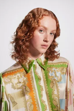 Alemais Checkmate Silk Midi Shirtdress Multi Size 14 for rent on The Volte - image 5