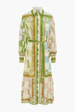 Alemais Checkmate Silk Midi Shirtdress Multi Size 14 for rent on The Volte - image 6