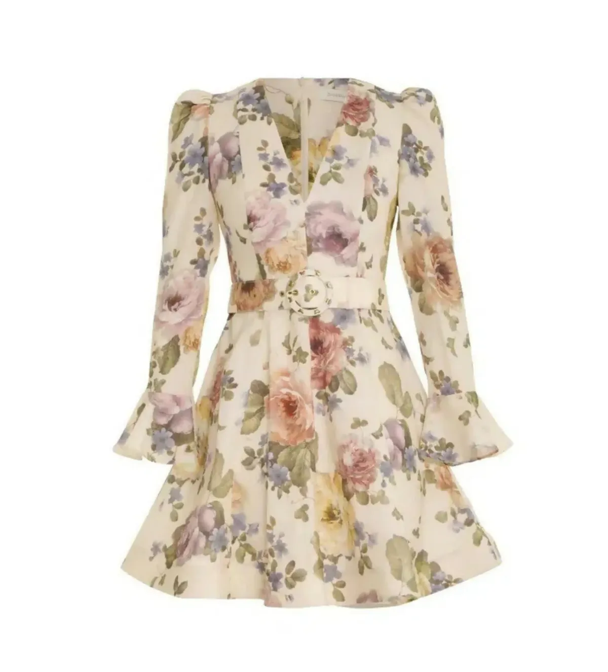 Zimmerman Luminosity Mini Dress in Multi Floral Cream Size 0 / AU 8 - Image 3