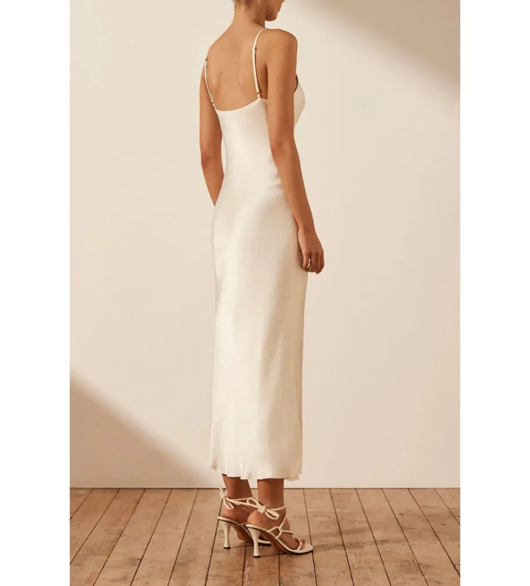 Shona Joy Milo Cut Out Slit Midi Dress Coconut Size AU 6 for rent on The Volte - main image