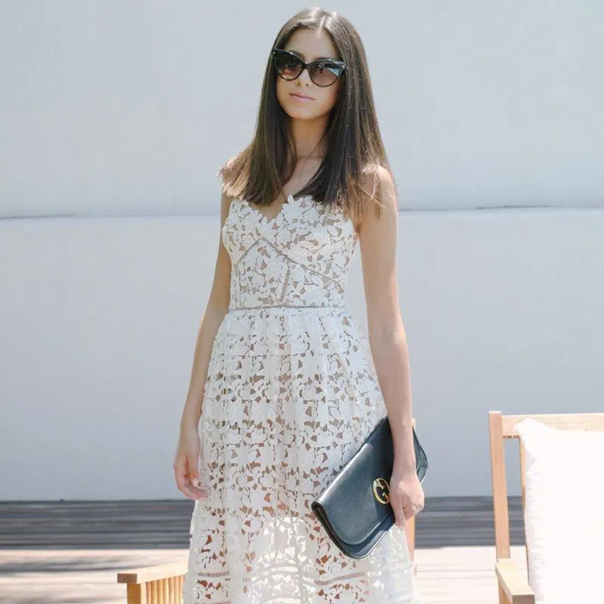 Self-portrait Azalea Guipure Lace Dress White Size AU 8 - Image 10