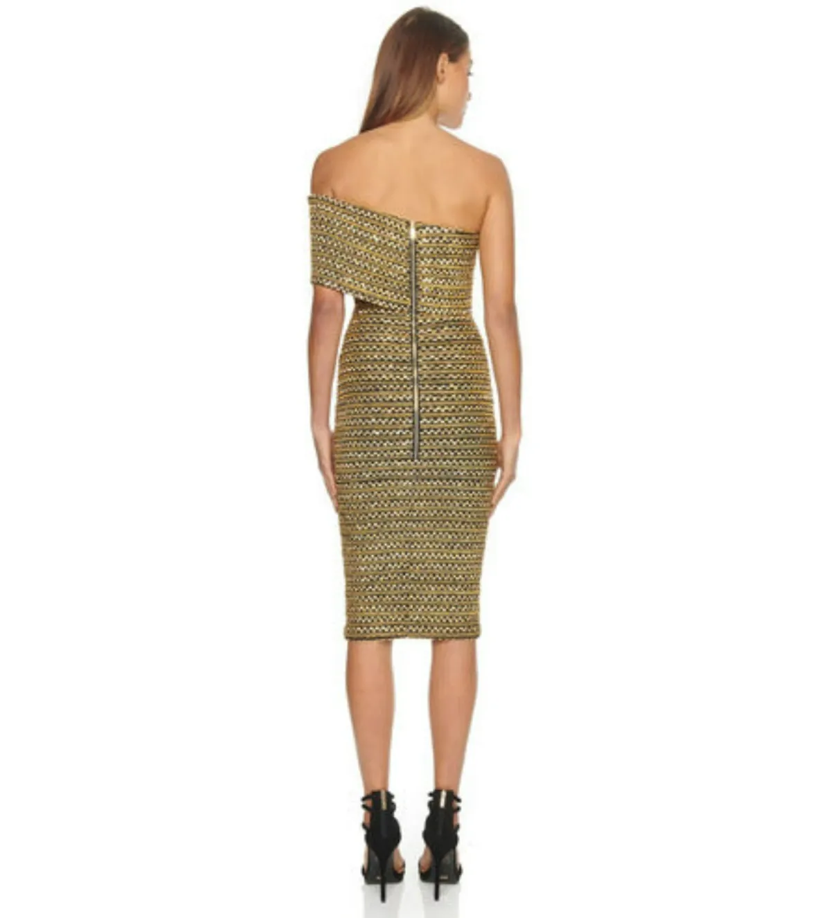 Eliya The Label Isobelle Dress Gold Sequin Size AU 8 - Image 3