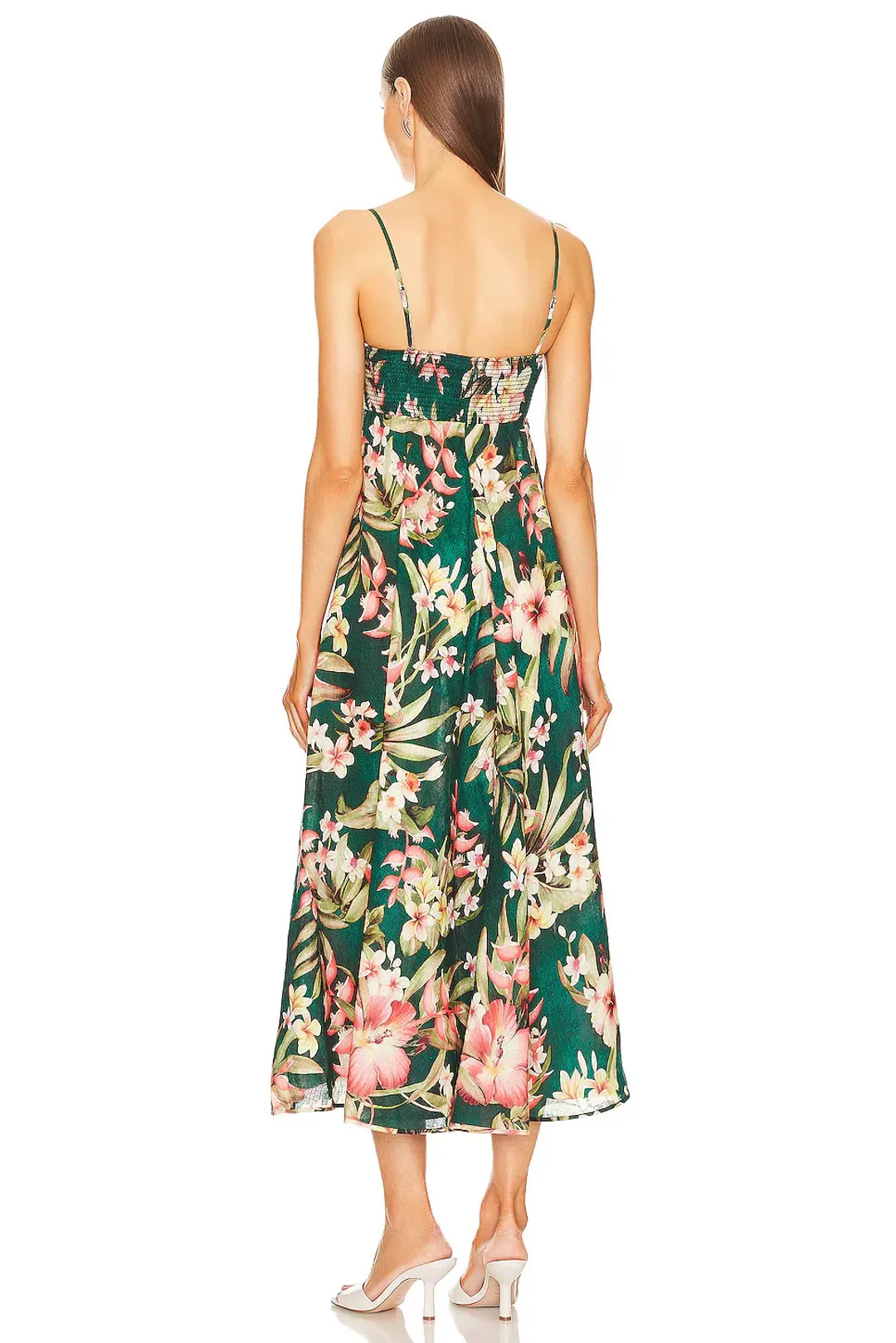 Zimmermann Lexi Midi Dress in Green Palm Size 0 / AU 8 for rent on The Volte - main image