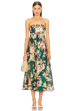 Zimmermann Lexi Midi Dress in Green Palm Size 2 / AU 12 for rent on The Volte - image 2