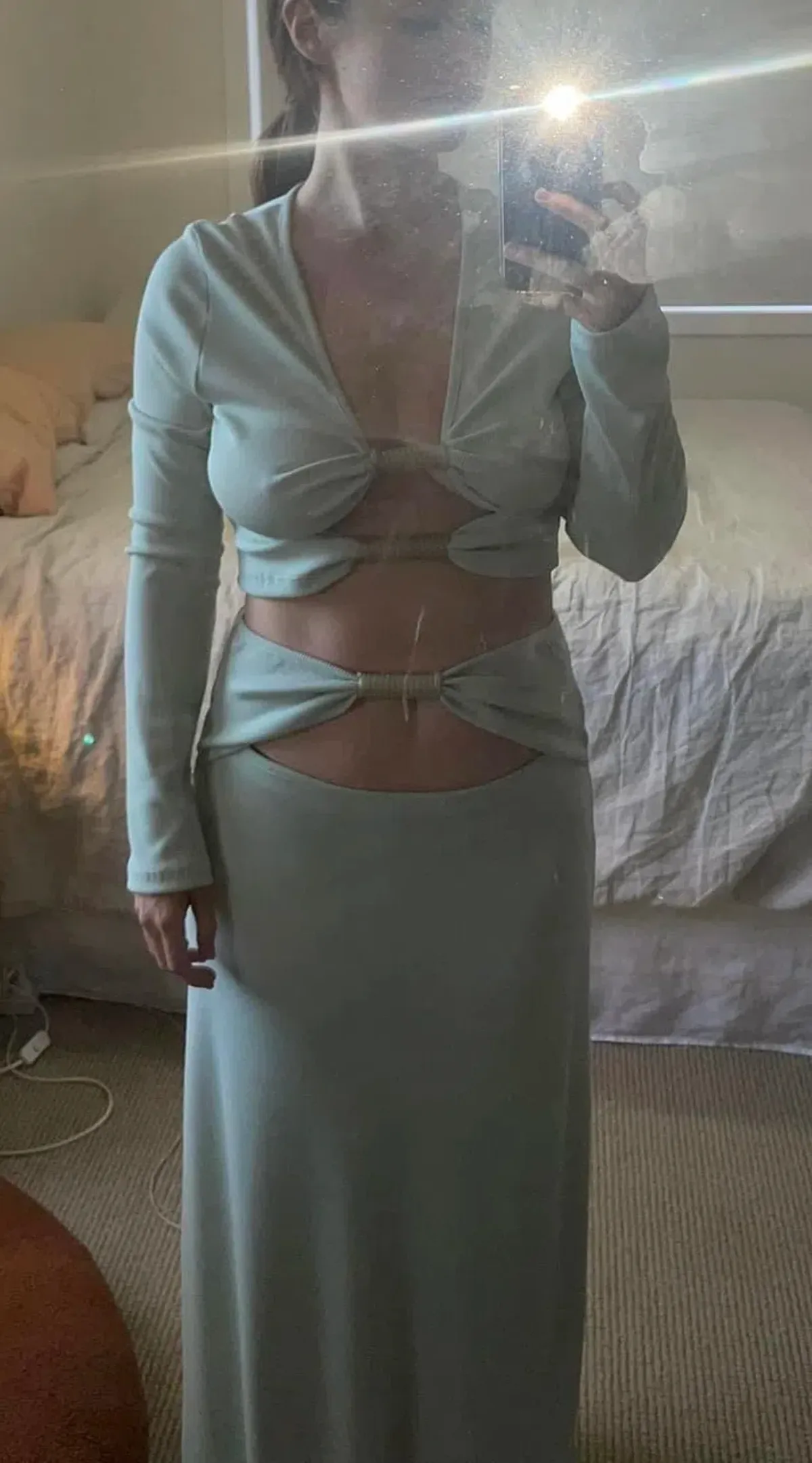 Christopher Esber Coiled Top and Skirt Set Mint Size 10 - Image 2