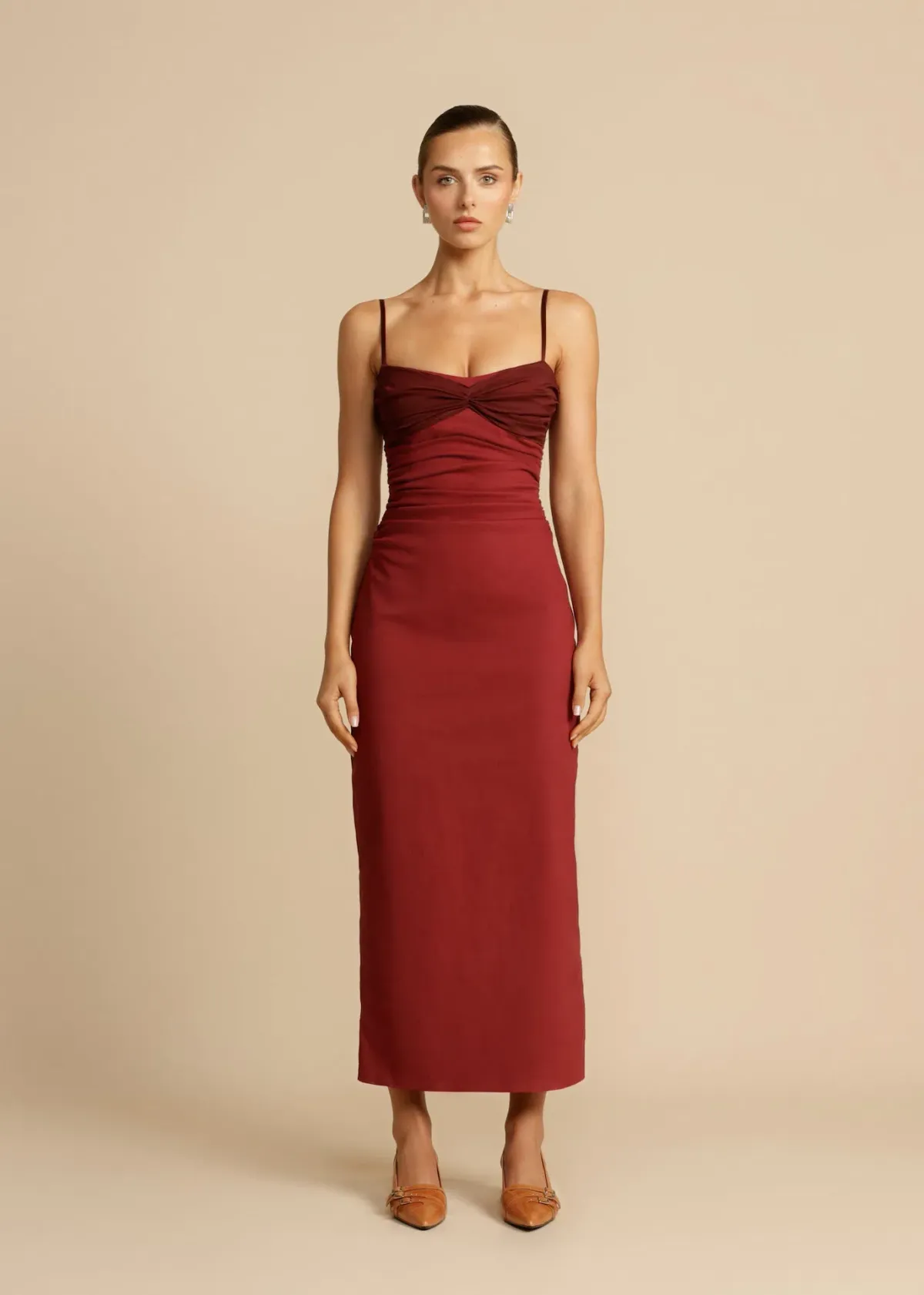 Arcina Ori Kinsley Dress Wine Size M / AU 10 for rent on The Volte - main image