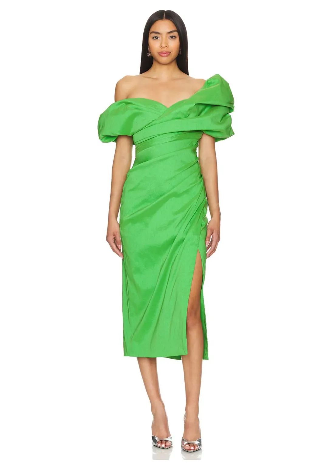 Rachel Gilbert Gia Midi Dress Green Size 3 / AU 12 for rent on The Volte - main image