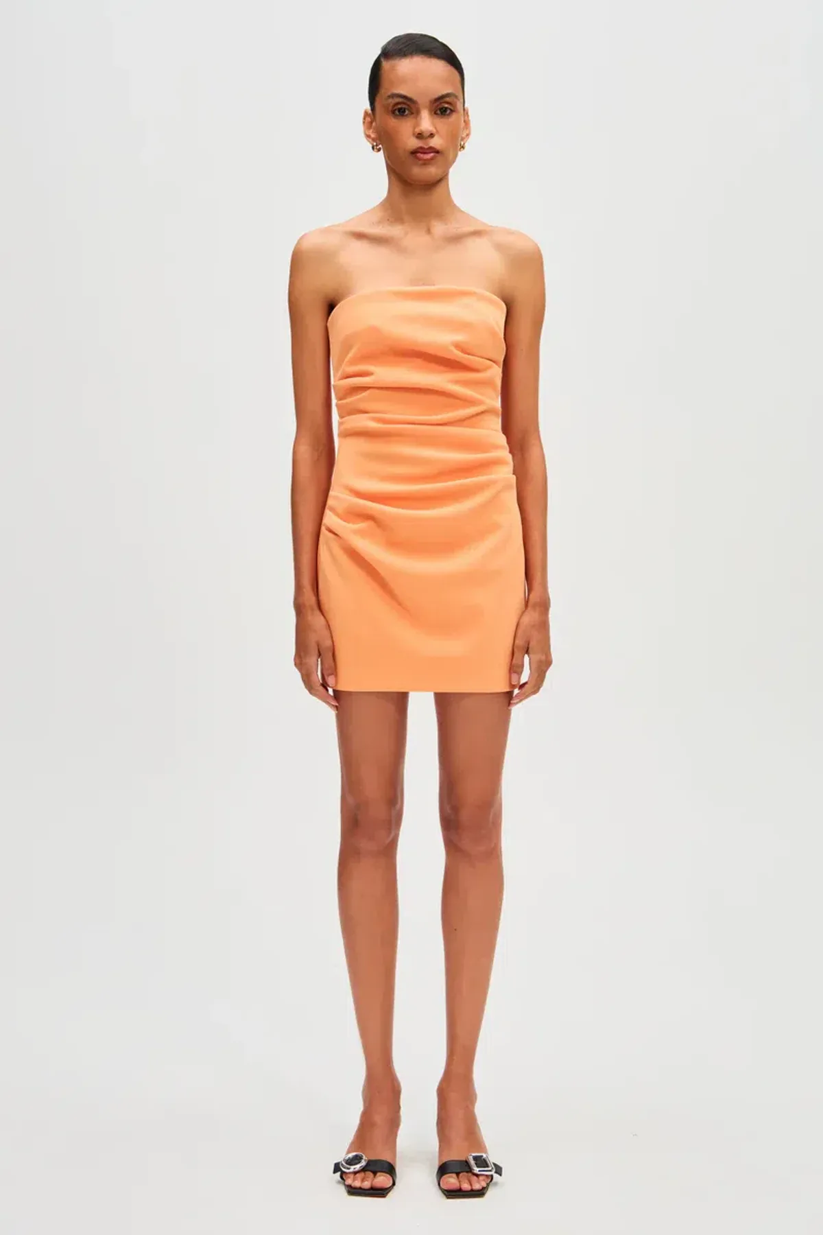 Misha Alston Crepe Mini Dress Tangerine Size 10 - Image 1
