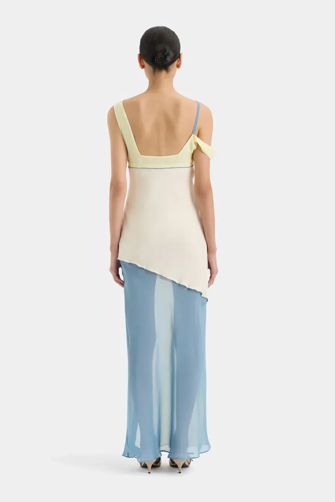 Sir The Label Thames Splice Midi Dress in Ecru Multi Size 1 / AU 8 for rent on The Volte - main image