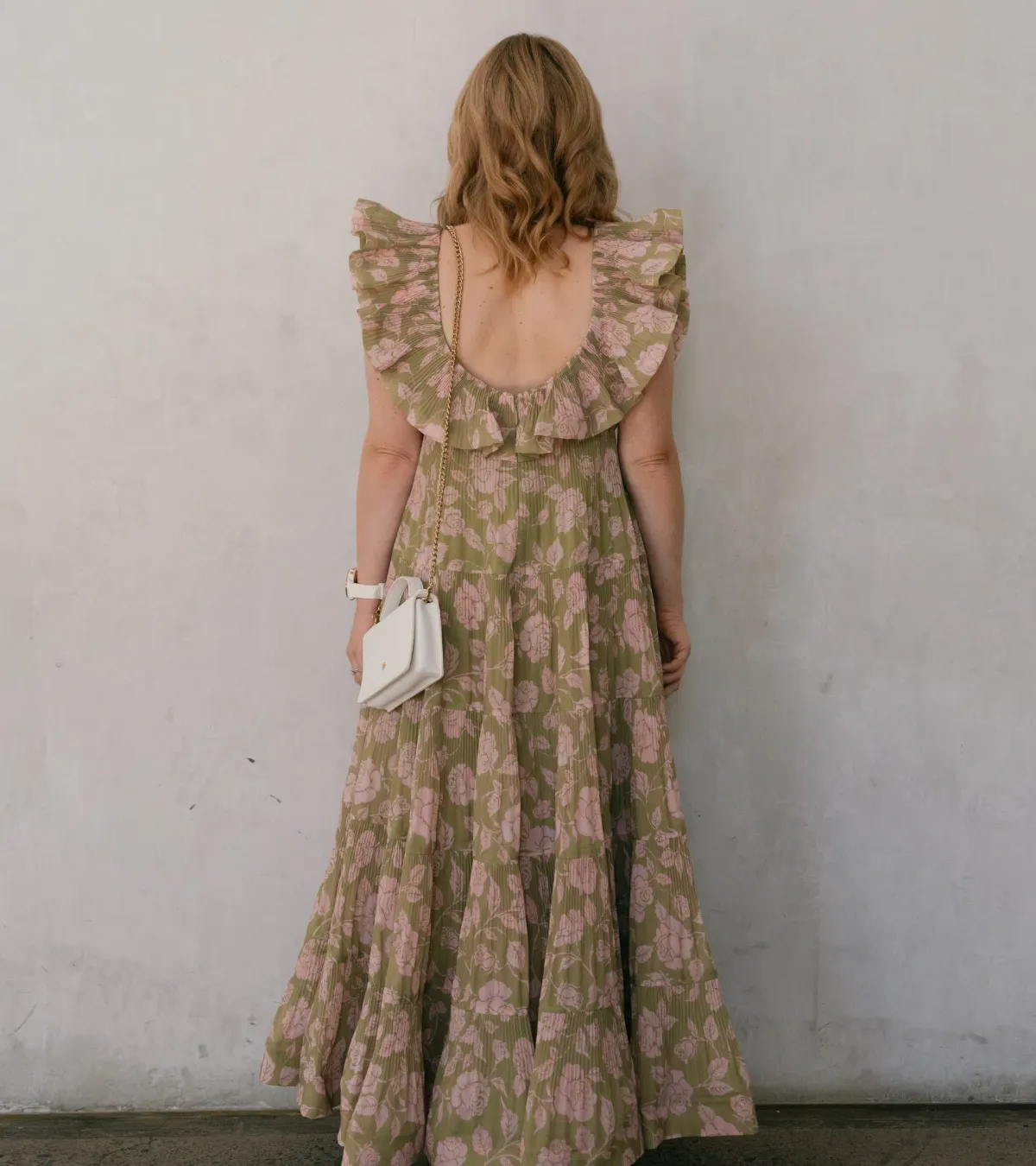 Zimmermann Lovestruck Pleated Gown Olive and Pink Rose Size 2 / AU 8-10 - Image 7