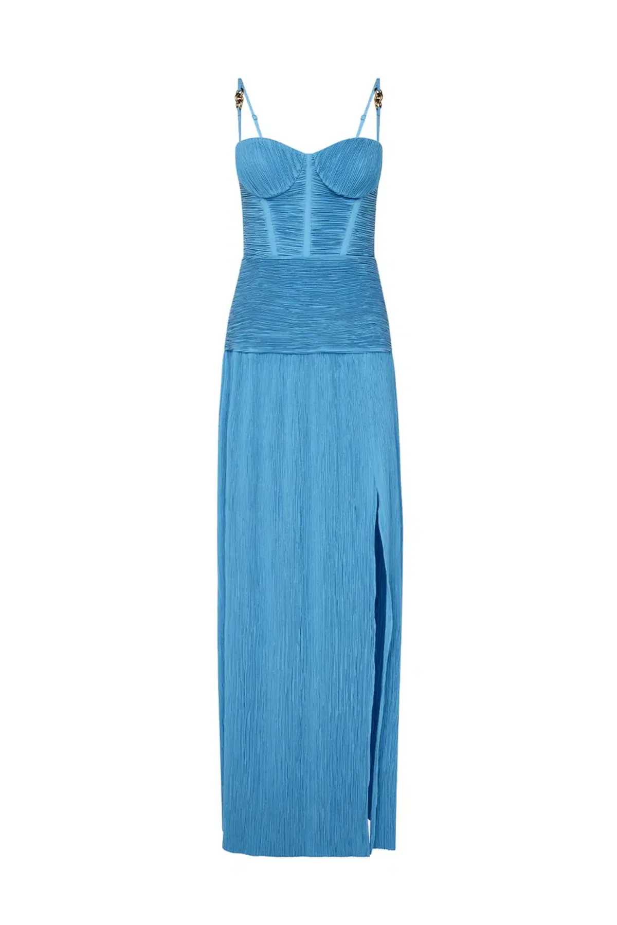 Manning Cartell Double Time Pleat Dress Maxi Blue Size AU 8 - Image 5