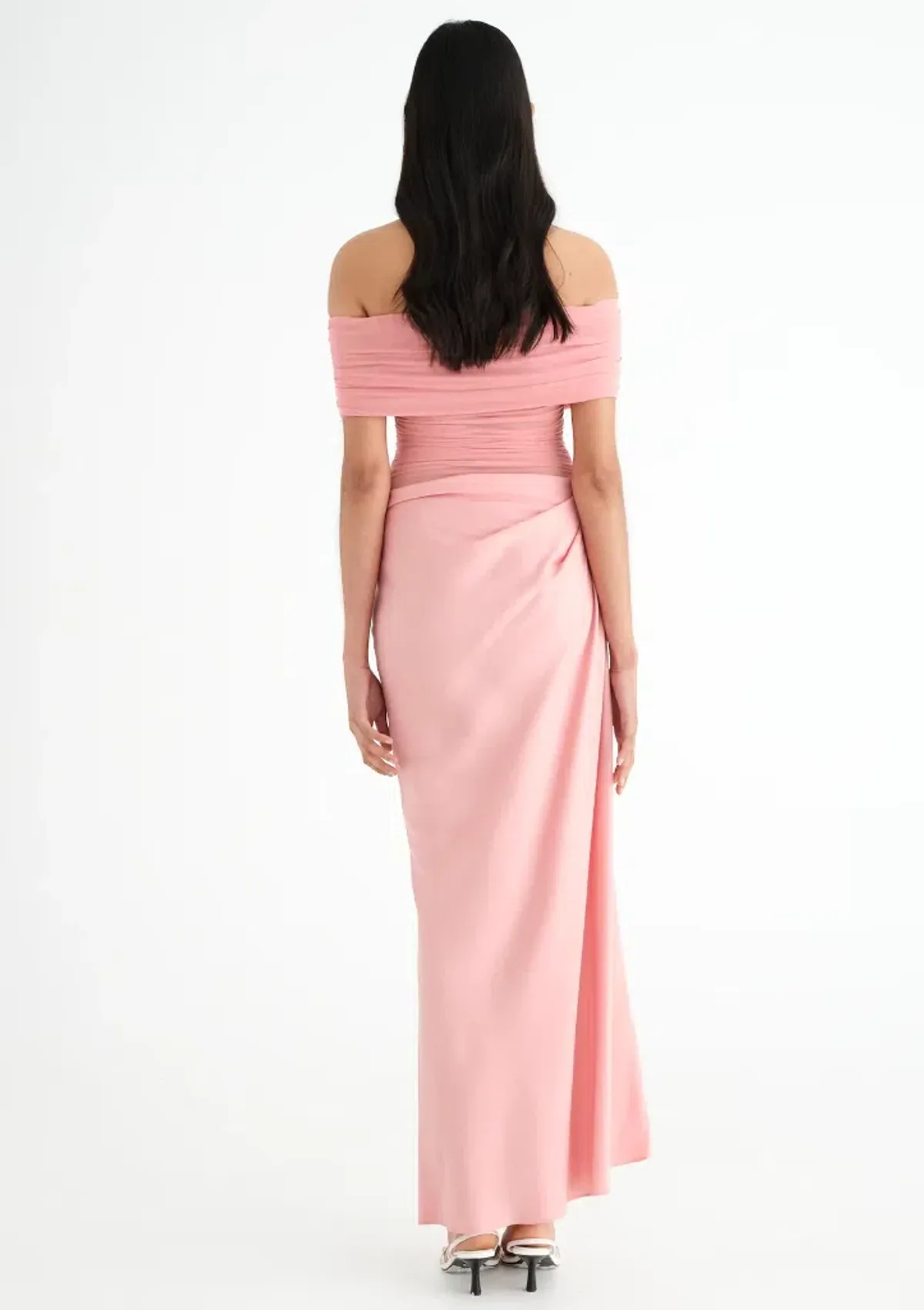 BENNI Nico Off Shoulder Maxi Dress Pink Size 6 - Image 3