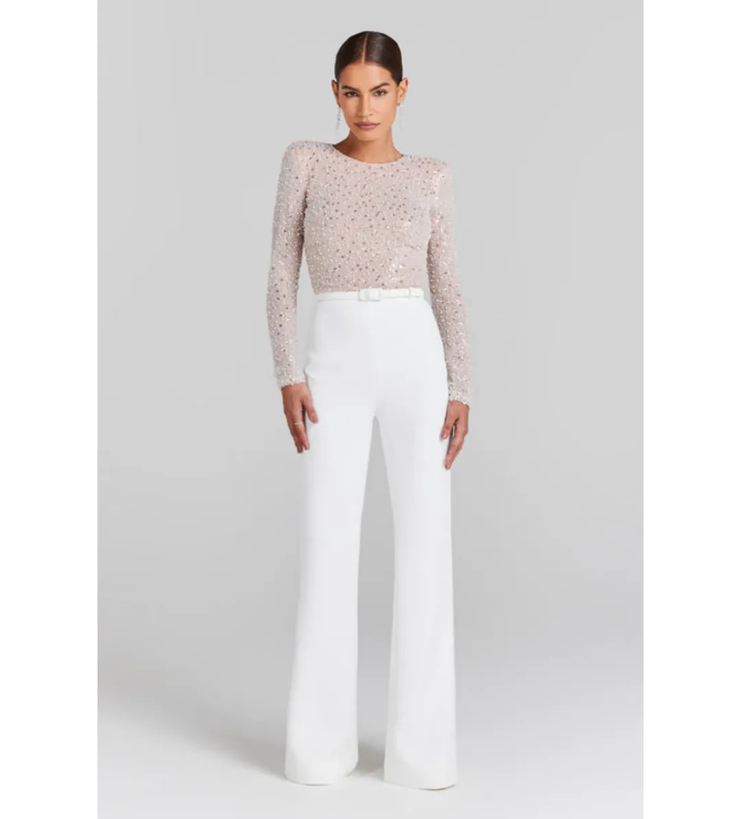 Nadine Merabi Amelia Jumpsuit White Size 8 for rent on The Volte - main image